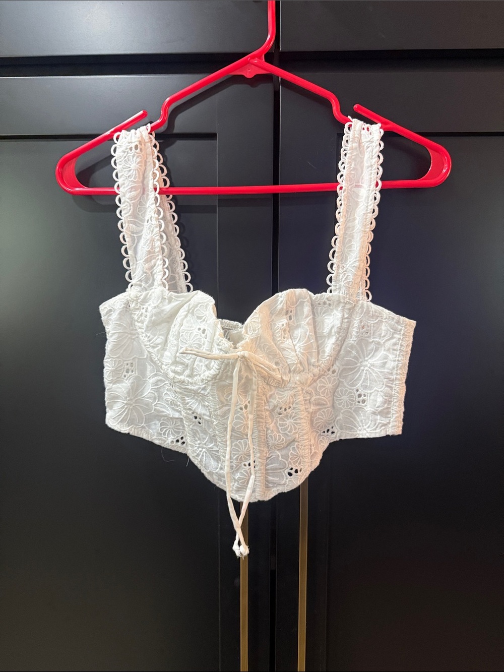 Olivaceous White Lace corset top